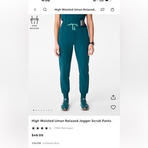 Figs Teal Jogger Scrub Pants